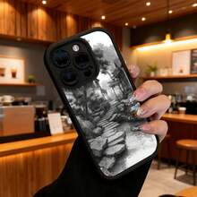 Funda de teléfono de moda, compatible con varios modelos de ,  y , funda de teléfono con diseño de camino de jardín en blanco y negro para modelos de ,  y , protector de teléfono, funda de pareja, regalo para novio o novia, presente de vacaciones, este es un regalo popular para amigos o socios, adecuado para ocasiones de negocios. Duradera, resistente a las manchas y a las huellas dactilares, esta nueva funda para teléfono de hombres y mujeres es un gran regalo. - Burdeos - Ver 6