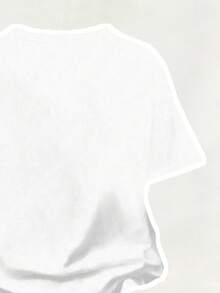 女童卡通印花圆领短袖上衣和喇叭裤套装 - 白色 - 查看 7