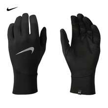 Nike Pacer Therma-FIT 黑色训练手套，适合寒冷天气，可用于骑行、徒步、户外跑步，兼容触屏设备，男女通用 HM6830-082 - 黑色 - 查看 6