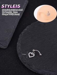 Morlyda 1件可爱粉色眉环，16克水钻装饰，十字眉弯杠铃，耳骨、耳屏、兔耳、月亮眉穿孔饰品，蝴蝶心形蝴蝶唇钉，眉唇钉，仿珍珠耳骨、耳屏、耳廓、耳廓耳环，肚脐小环，眉穿孔饰品，适合女性女孩日常、派对、夏季旅行、婚礼、生日、日常搭配，也是送给朋友的精美礼物。 - 粉色 - 查看 8