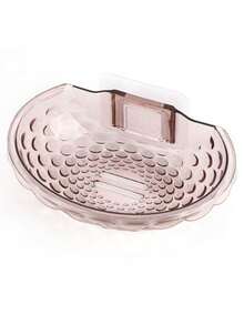 1pc Transparent Soap Dish, Bathroom Wall Mounted Soap Holder, No Drilling Required