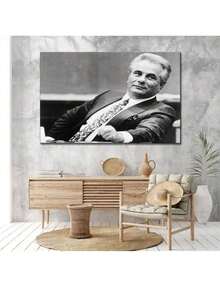 John Gotti Poster Ready To Hang, Modern Wall Art, Wooden Frame, Mafia Gangster Poster Print, Canvas, Wall Print, Minimalist And Modern Bathroom Wall Decor, Canvas Art Poster, Picture Print, Modern Thick Frame, Canvas, Birthday And Graduation Gift. - 紫色 - 查看 1