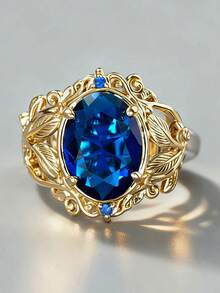 1枚浪漫立方氧化锆戒指，女士款，适合婚礼、订婚、周年纪念、派对、情人节等场合佩戴。 - 1# - 查看 2