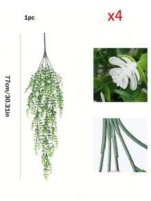 1/2/4pcs 30.31 Inch Artificial Eucalyptus Hanging Basket With Eucalyptus Leaves And Wax Flower Decor, UV-Resistant Fake Green Plant, Suitable For Outdoor Patio, Garden, Wedding Aisle, Indoor Bedroom, Living Room Wall Hanging Decor, Birthday, Graduation Ceremony - Green - View 13