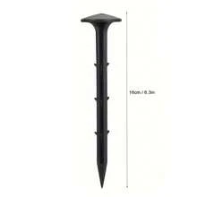 50 Peças Pregos de Plástico para Jardim, Pinos de Paisagem Duráveis e Resistentes à Ferrugem para Fixar Tecido de Isolamento, Rede de Sombreamento, Cobertura de Solo, Com Design de Gancho, Adequado para Ferramentas de Jardinagem Interna e Externa - Preto - Visão 14