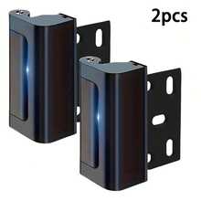 2pcs Security Door Reinforcement Locks, Door Reinforcement Lock With 3 Inch Stop Withstand 800 Lbs For Inward Swinging Door, Upgrade Night Lock To Defend Your Home Suitable For Occupational Work Industrial - Silver/Black - View 9