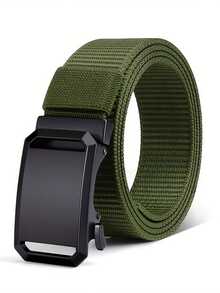 New Automatic Buckle Belt, Canvas Tactical Workwear Casual Outdoor Military Training Pants Belt For Men - Green - View 6
