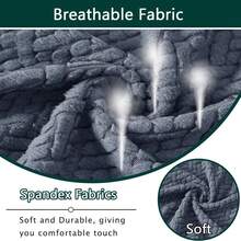 2 piezas Fundas de silla curvas de unicolor, suaves, antifouling, transpirables y absorben la humedad, adecuadas para todas las estaciones, aplicables a la sala de estar, dormitorio, estudio, oficina y otras decoraciones de muebles - Gris Oscuro - Ver 5