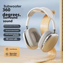 Los auriculares inalámbricos Bluetooth P9 cuentan con cancelación de ruido y un diseño supraaural, lo que los convierte en los auriculares ideales para jugadores. - Azul - Ver 3