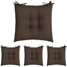 NEW Cojines para Silla de Comedor con Lazos, Suaves, cómodos, capitonados, Cuadrados, para Cocina, Comedor, Oficina, Sala de Estar, Patio Varios Colores (Cafe/Chocolate, 4) - Esmeralda - Ver 1