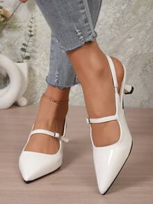 French Style Pointed Toe High Heel Sandals, Comfortable For Teenagers And Young Ladies, New Summer Fashion For Students - White - View 5