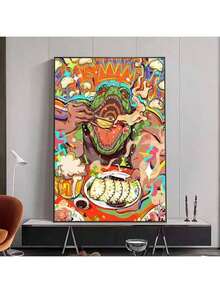1/3/6 幅经典卡通《异兽魔都》复古画作，适用于房间卧室装饰，帆布油画海报装饰，无框风格 - 彩色 - 查看 42