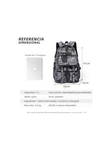 Estudiante Mochila 15,6" Portátil Universitaria Mochila, Mochila Escolar de Gran Capacidad para Adolescentes, Informales Mochila de Viaje Mochila para Niños, Niñas, Estudiantes,37071747 - Beis - Ver 5