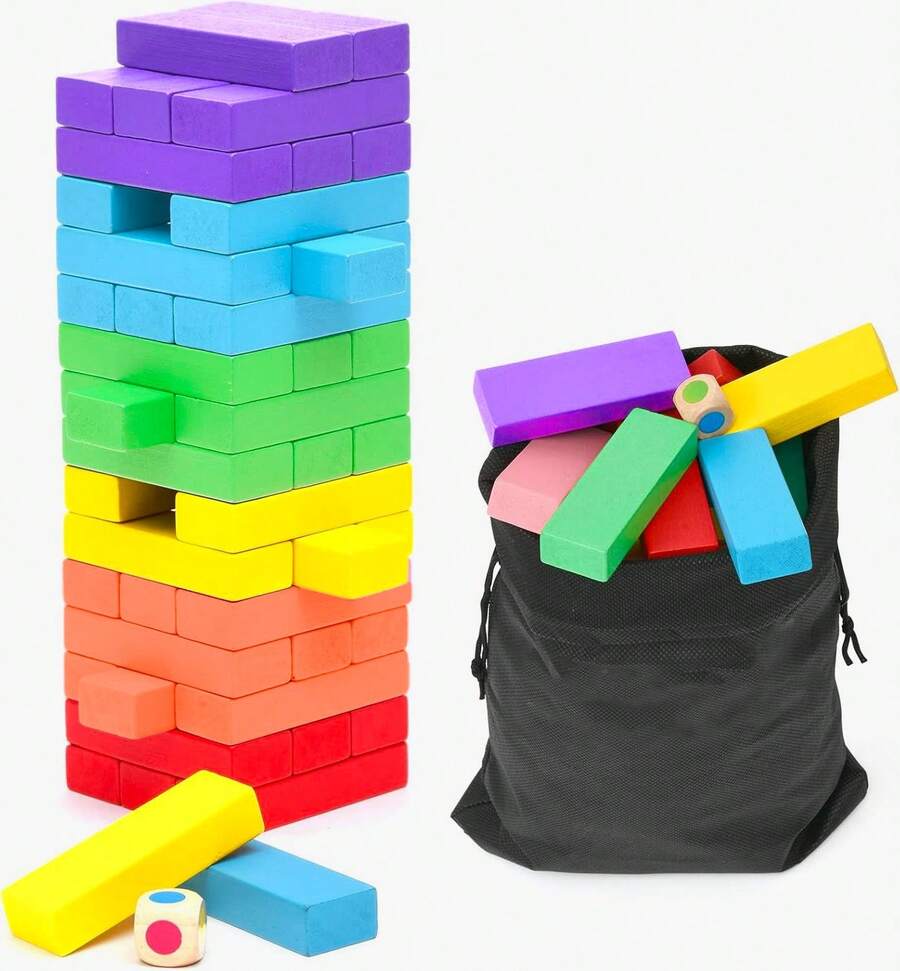 TendenciaCompatible Jenga Gigante De Madera Juego De Mesa 54pzs 54 Juegos De MesaCalidad premium - 1 - Ver 1