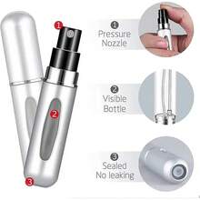 2pc Portable Mini Perfume Atomizer Spray Bottle Set – Refillable Travel Size Fragrance Dispenser For On-The-Go Touch-Ups – Ideal For Carrying Your Favorite Scents In Purses, Pockets, Gym Bags, And During Travel Or Shopping Trips – Leakproof, Easy To Fill, And Perfect For Parties & Everyday Use Back To School Perfume Bottle - Nhiều màu - Xem 2