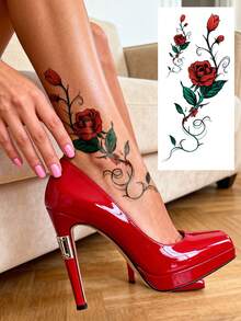 STARTTOOS 6PCS/1pc Multi-Specification Patterns Romantic Valentine's Day Temporary Tattoos, Rose/Rambling Rose Bouquet Pattern, Suitable For Wrists, Ankles, Chest, Abdomen, Back - DIY Daily Party Festival Gift, Waterproof Realistic Body Tattoo Stickers - Multicolor - View 16