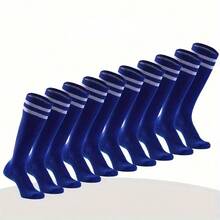 1双防滑吸湿排汗足球袜，加厚毛圈面料，及膝运动袜，成人及青少年适用，透气 - 彩色 - 查看 11