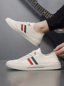 Pantofi sport bărbați noi 2025, adidași bărbați noi de primăvară, pantofi sport respirabili în stil coreean, adidași cu talpă moale și fund gros versatil, pantofi de alergare pentru bărbați în stil coreean, pantofi de skateboard, pantofi albi, pantofi plați, pantofi casual, pantofi sport, talpă groasă la modă - alb - Vizualizare 5