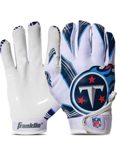 Youth  Football Receiver Gloves - Kids Football Gloves Pair -  Team Logos and Silicone Palm - All Youth Sizes - Great Game Gear + Football Costume Accessory,37332816