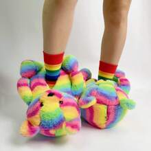 Women's Cotton Piush Adult Slipper Bear Slippers House Slippers Shoes - Flipflop - Rainbow - 查看 4