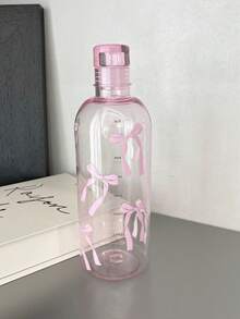 BENNY 750毫升（25盎司）3D蝴蝶结造型水瓶，蝴蝶结装饰水瓶，渐变哑光塑料户外运动水瓶，防滑防漏设计，适合健身、沙漠旅行、热带主题等场合，创意便携运动水杯，黑粉色时尚水瓶，也适合办公使用。 - 多色2 - 查看 13