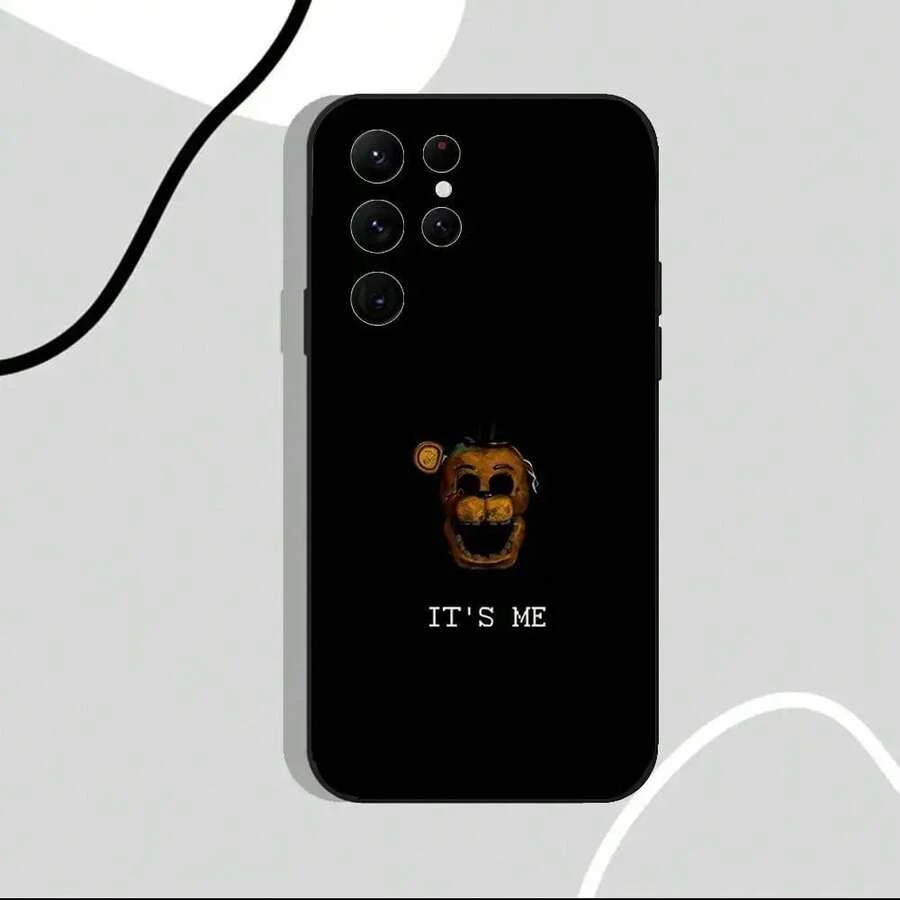 Funda de teléfono FNAF F-Five N-Nights at-Freddys compatible con Samsung S25, S24 Ultra, S20, S30 plus, S22 Plus, S23, Ultra 5G, carcasa de silicona negra, funda compatible con 17 pro max, funda 17 pro, funda 17, funda 16 pro max - z3 - Ver 1
