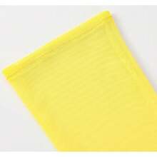 Women's Long Fingerless Opera Party Sheer Gloves Elbow Length Tulle Mesh Gloves For Wedding Bridal Prom Costume,Yellow - 黃色 - 查看 5