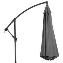 Crank-Operated Parasol With Steel Frame And Polyester Fabric, Grey, Ø2.95 X 2.45 M, For Garden, Terrace, Balcony - Grey - View 7
