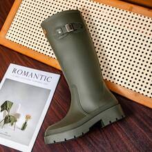 时尚简约高筒雨靴，女款 - 防水防滑，适合户外穿着和厨房工作，套穿式设计，春夏必备，伴娘礼物，房间/卧室装饰，海滩/旅行，男女皆宜，度假必备 - 彩色 - 查看 16