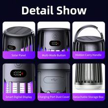 1个2026新款电动灭蚊灯，USB充电+太阳能供电+二合一便携式照明灭蚊器，适用于户外露营、帐篷、社区道路、庭院、花园、学校、室内卧室、客厅、厨房等场所。 - 彩色 - 查看 10