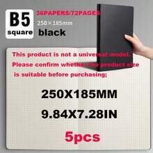 A5/B5 Kraft Paper/Black Notebook, Minimalist Stitched Workbook, Lined Grid, Student Notepad, Blank Notebook, Travel Journal, Unlined Sketchbook, Memo Diary, Planner, Office & School Supplies, Back To School Essentials