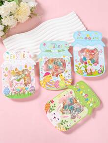 12pcs Colorful Easter Bunny Gift Bags,Easter Candy Bags And Card Bags,Easter Gift Decoration Packaging Bags,Easter Decorations,Happy Easter Decor,Easter Home Decor,Table Decor,Easter Party Supplies,Egg Hunt Party Supplies,Holiday Party Favors - Multicolor - View 8