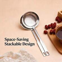 1pc/2pcs Stainless Steel Skimmer Ladle, Degreasing Spoon, Food Strainer With Ergonomic Handle And Hanging Hole, For Skimming Oil, Food Scooping - Kitchen, Restaurant, Home Chef, Dishwasher And Space-Saving Tool - Silver - View 11