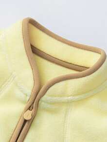 mini bala Jachetă antistatică din fleece pentru copii, unisex, material plușat cald, îmbrăcăminte pentru exterior, primăvară - galben de molii - Vizualizare 6