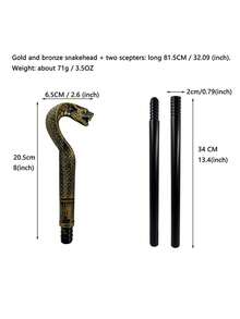 1pc High Snake Eye Cobra Pharaoh Skeptic Wizard Scepter Costume Prop, Short Scepter, Role-Playing, Stage Performance, Decoration, Horror, Mystery, Ancient Egyptian Style Scepter, Halloween Trick Or Treat, Theme Party, Halloween Costume Party And Cosplay