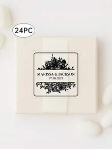 24pcs Custom Made Transparent Stickers, Thank You Stickers, Transparent Wedding Stickers, Personalized Wedding Stickers, Cups, Bottles Waterproof Stickers - Multicolor - View 25