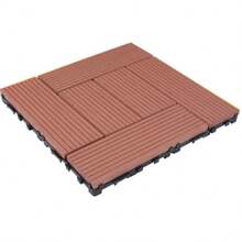 Modular Plastic Deck Flooring, Wood Type, Quick-Fit Installation, For Bathroom, Outdoor Area, Garden, Pool, Balcony, Veranda - Mocha Brown - View 3