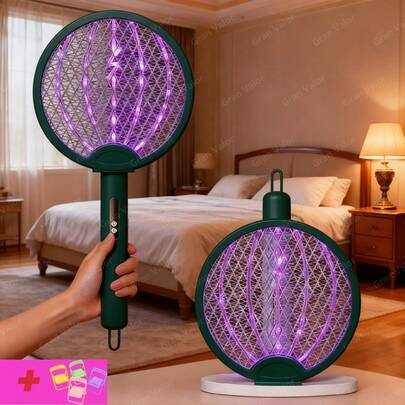 LÈRFM [MXBTG+]Matamoscas eléctrico plegable, lámpara antimosquitos, repelente de mosquitos tres en uno, matamosquitos doméstico, trampa automática recargable para mosquitos