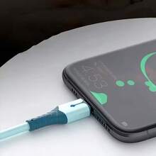 蓝色、绿色、粉色 USB-Lightning 数据线，快充 USB Lightning 数据线，数据线充电器，适用于 14/14Pro/13/13Pro/12 - 彩色 - 查看 5