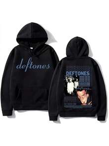 Deftoness Hoodie Around The Fur Album Print Clothes Men Classic Pul Harajuku Gothic Aesthetic Women Men  Sweatshirt Essentials Hoodie Hoodie For Women Sweatshirts For Women Hoodies For Men 's Hoodie Sweatshirts For Men Essentials - 黑色 - 查看 1