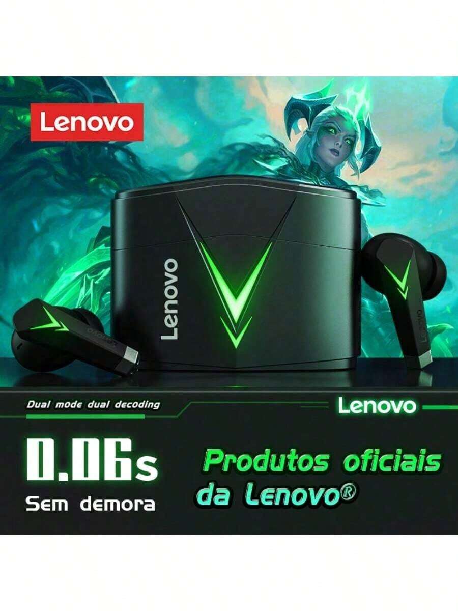 Lenovo Auriculares inalámbricos  LP6 TWS con Bluetooth V5.1, modo dual, para música, juegos, deportivos, con micrófono - Negro - Ver 1