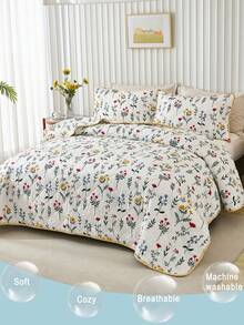 2pcs/3pcs Bohemian Farmhouse Style Printed Bedding Set - Includes 1 Duvet Cover And 1/2 Pillowcases, Soft Polyester Fabric, Breathable, Machine Washable. Home Decor, Boho, Farmhouse Style, Printed Duvet Cover - Multicolor - View 3