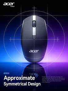 Acer OMR280 2.4GHz Wireless Mouse, Silent Mouse With USB Receiver, Plug And Play, Ergonomic Design, Suitable For Office And Home Entertainment Scenarios, Multi-System Compatible Devices, Applicable To , Laptops, PCs - Black - View 5