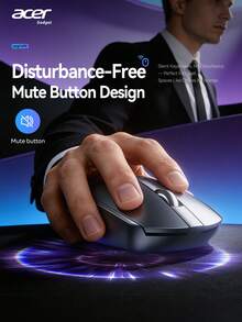 Acer OMR280 2.4GHz Wireless Mouse, Silent Mouse With USB Receiver, Plug And Play, Ergonomic Design, Suitable For Office And Home Entertainment Scenarios, Multi-System Compatible Devices, Applicable To , Laptops, PCs - Black - View 11