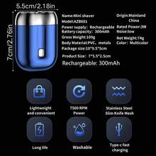 防水电动剃须刀，干湿两用，快速充电，口袋大小，磁吸双刀头，男士便携式迷你电动剃须刀，父亲节/情人节礼物 - 彩色 - 查看 11