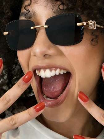 1pc Classic Modern Retro Minimalist Versatile High-End Decorative Frameless Edged Punk Festival Party Street Style High-End Fashion Fashion Glasses