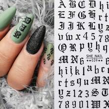 TendenciaStiker Uñas 12 Plantillas Letras Goticas Números AbecedarioCalidad premium - 1 - Ver 2