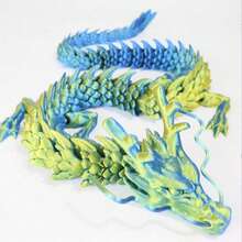 1pc Giant 90cm/35.43in 3D Desktop Decor, Christmas Halloween Thanksgiving Valentine's Day Easter Gift, Printed Dragon Model Flying Dragon Decor, Car Interior Ornament Giant Dragon, Office Desk Ornament, Beautiful Holiday Gift, Huge Gag Gift - Multicolor - View 3