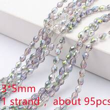 3*6mm/4*10mm/3*5mm/4*6mm/6*8mm/8*12mm 带中心孔水滴形玻璃珠，DIY饰品制作材料，可用于制作项链、手链、耳环、手机链、钥匙扣等。 - 中孔長水滴 - 查看 79