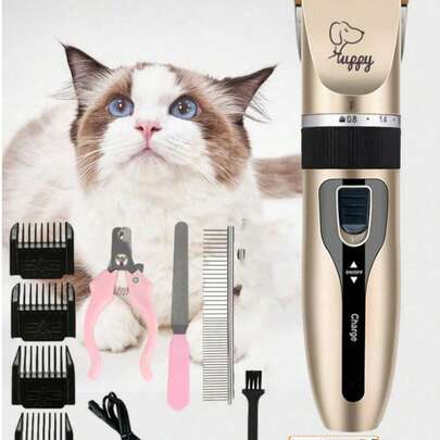 1pc Low Noise Rechargeable Dog Shaver Grooming Kit, Multi-Function Pet Clipper Set, Suitable For Pet Shaving And Haircut